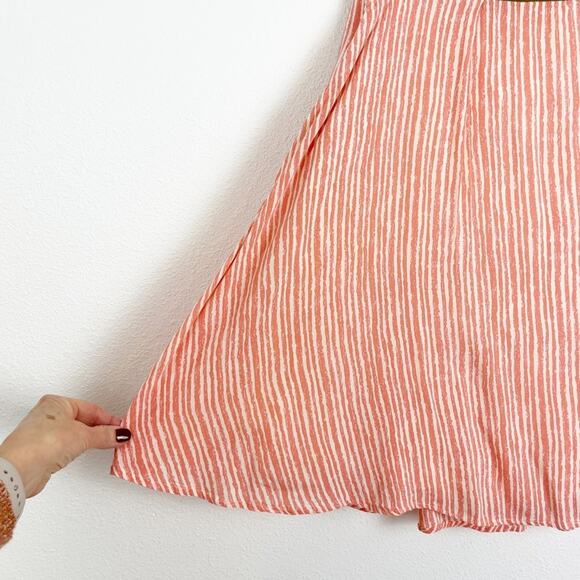 DownEast Skirt Knee Length A-Line Fit and Flare Academia Orange White Stripe SM - Picture 4 of 10